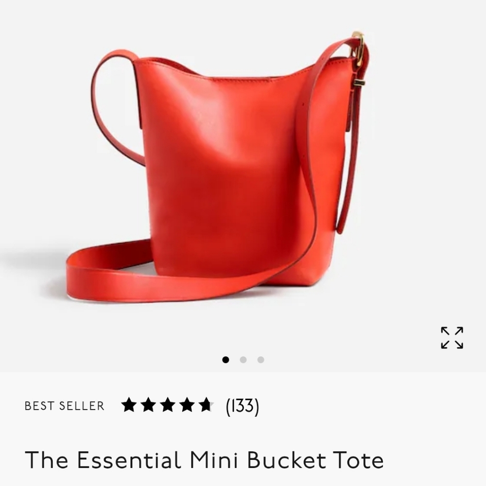 Madewell Red Essential Mini Bucket Tote Crossbody